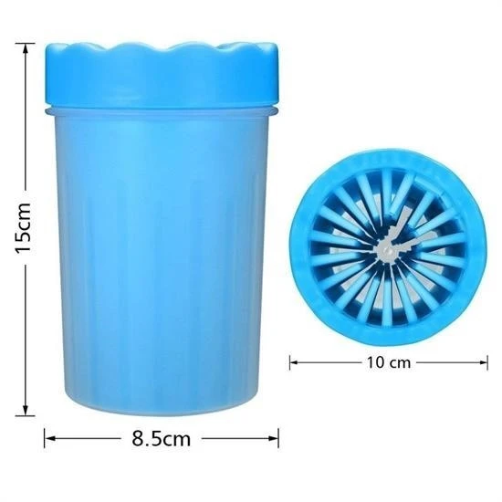 BUFFER® Silikon Jel Fırçalı Kedi Köpek Pati Ayak Temizleme Kovası Büyük - Resim 4