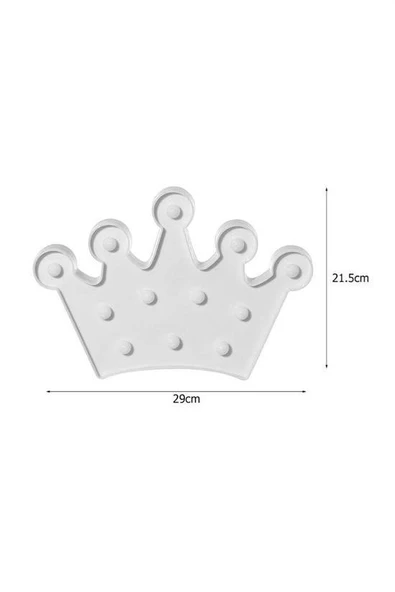 BUFFER® 3D Dekoratif Pilli Kraliçe Tacı Model Led Masa ve Gece Lambası - 8