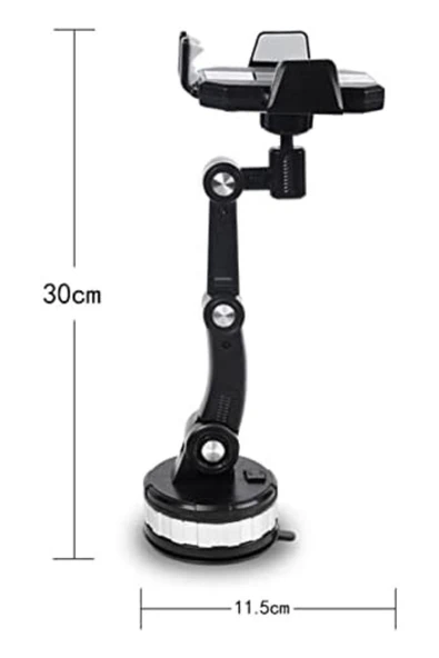 BUFFER® Jel Vantuzlu Cama Takılabilen Güçlü 360 Derece Dönebilen Ayarlanabilir Araç Içi Vantuzlu Telefon Tutucu - 7