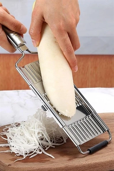 BUFFER® Ayarlanabilir 3 Farklı Başlıklı Tutmalı Sebze Dilimleyici Peynir Rendeleyici Aparat - 7