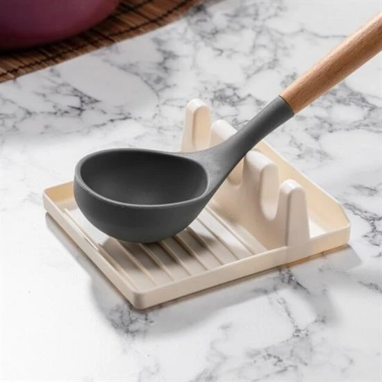 BUFFER® Tencere Kapak Tutuculu Kaşıklıklı Tencere Kapak Standı Pratik Kaşık Kepçe Altlık Düzenleyici - 5