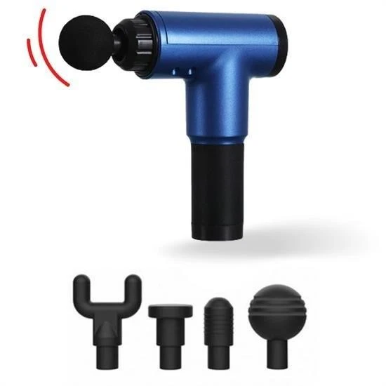 BUFFER® 4 Başlıklı 6 Seviye Hız Ayarlı Vurmalı Kas Yoğurmalı Titreşimli Masaj Tabancası Aleti ürün görseli