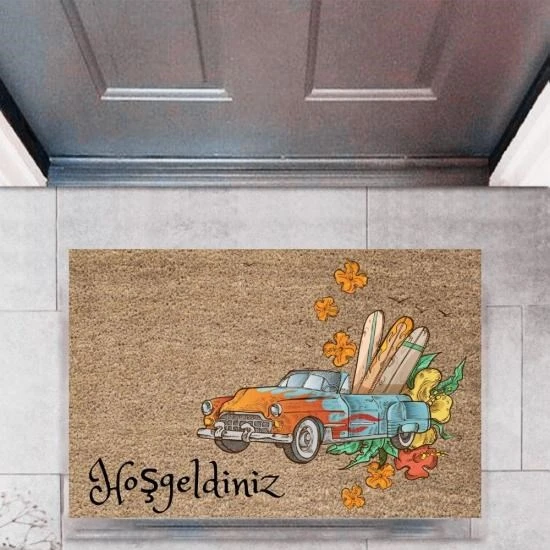 Kapı Önü Paspası Dekoratif Dijital Baskı Arabalar P-2668 ürün görseli