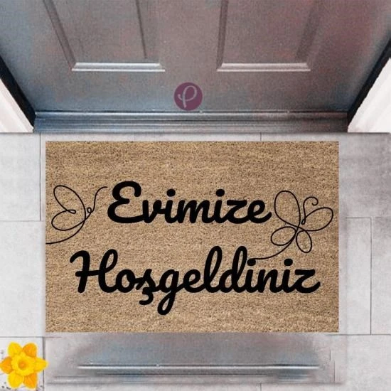 Kapı Önü Paspası Dekoratif Dijital Baskı Evimize Hoşgeldiniz P-2374 ürün görseli