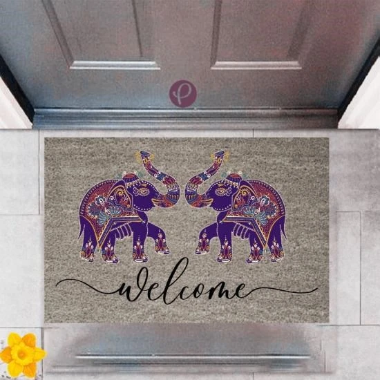 Kapı Önü Paspası Dekoratif Dijital Baskı Filler P-2352 ürün görseli