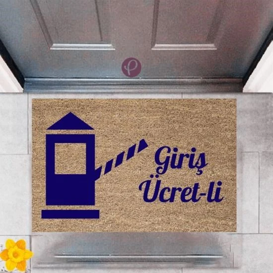 Kapı Önü Paspası Dekoratif Dijital Baskı Giriş Ücret-li P-2363 ürün görseli 1