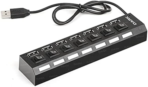 GABBLE GAB-UAP420 7 PORT ANAHTARLI USB 2.0 ÇOKLAYICI ürün görseli 1