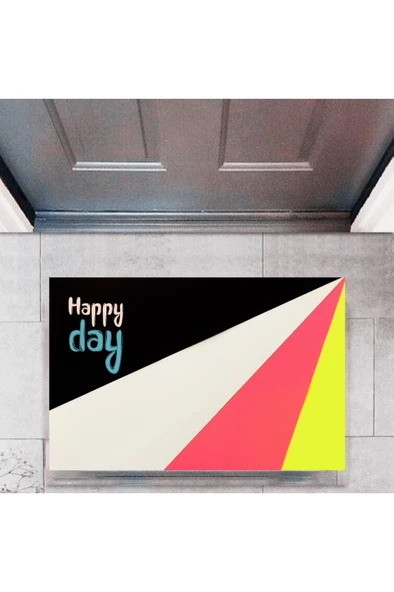 Kapı Önü Paspası Dekoratif Dijital Baskı Happy Day P-2322 ürün görseli