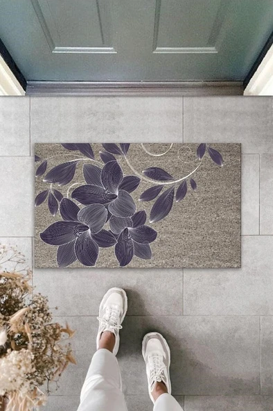 Dekoratif Dijital Baskı Gri Zambak Dış Mekan Paspas K-2099 ürün görseli