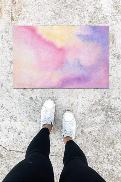 Dijital Baskı Ebruli Bulut Desen Kapı Önü Paspası K-1005 ürün görseli