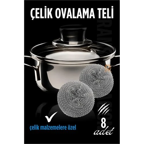 Çelik Bulaşık Teli Çelik Bulaşık Ovalama Teli 8 ADET