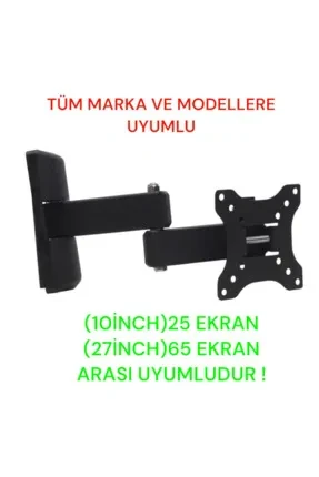 10''-27'' Çift Kollu Kilitli Hareketli Tv Duvar Askı Aparatı - 2