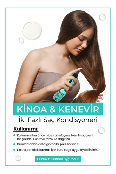Çift Fazlı Kinoa & Kenevir Kondisyoner Fön Suyu 240 ML - mrfs - 3