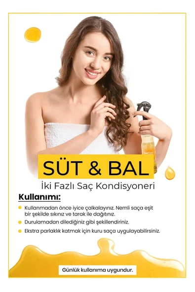 Çift Fazlı Süt & Bal Kondisyoner Fön Suyu 400 ML - mrfs - 2