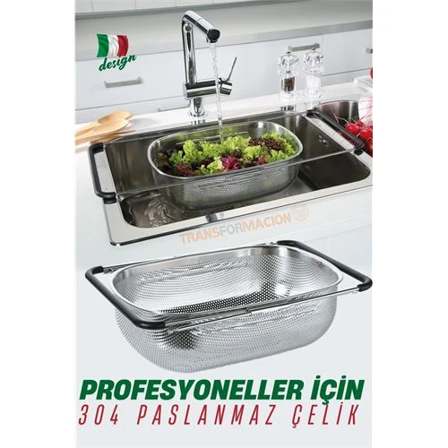 ModaCar Lavabo Süzgeci Ayarlanabilir Kevgir 304 Paslanmaz Çelik