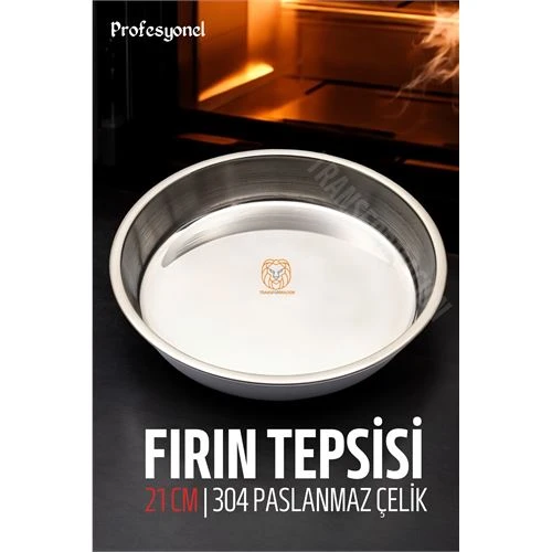 ModaCar Çelik Fırın Tepsisi 21 cm 304 Paslanmaz Çelik