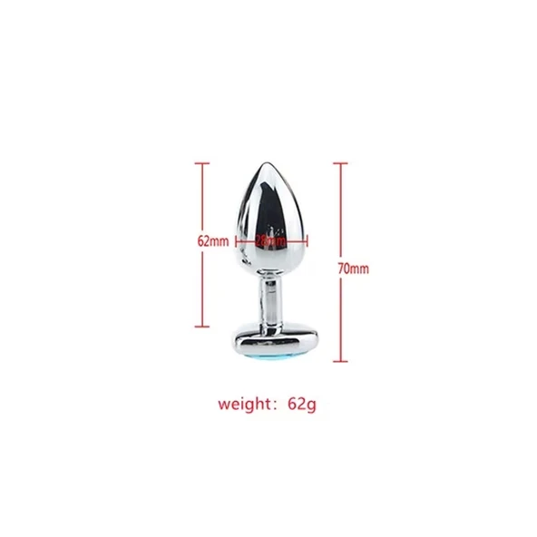 Backpart Paslanmaz Çelik Metal Kalpli Taşlı Anal Tıkaç (Plug) - Small - 2