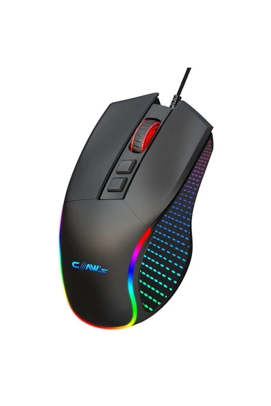 Claws  Claw's Crossfire V1 12800 Dpi Full Wide RGB Özel ABS Doku Reflex Örgü Kablolu Gaming Mouse Siyah - 2
