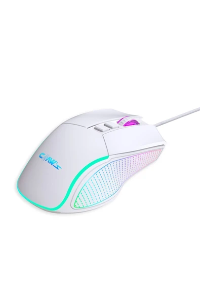 Claws  Crossfire V1 12800 Dpi Full Wide RGB Özel ABS Doku Reflex Örgü Kablolu Gaming Mouse Beyaz - 6