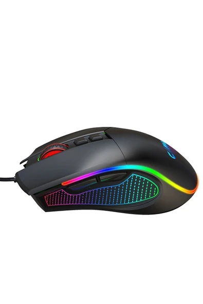 Claws  Claw's Crossfire V1 12800 Dpi Full Wide RGB Özel ABS Doku Reflex Örgü Kablolu Gaming Mouse Siyah - 5
