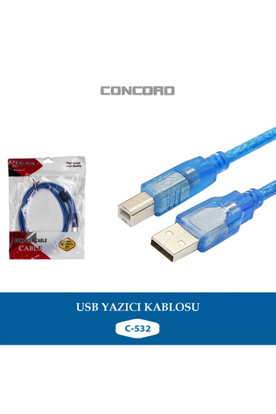 Concord  C-532 Usb 2.0 Yazıcı Kablosu 1.5 Metre