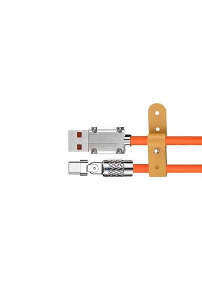 SPRANGE  SMC-T 3.1A Süper Hızlı Şarj Üç Katmanlı 180° Döner Başlık Type-C USB Kablo