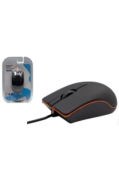 Concord  C-26 USB Kablolu Mouse 3 Button 3D Optik Ergonomik Dizayn - 2