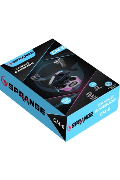 SPRANGE  GM6 Işıklı Dijital LED Ekranlı 5.2 V Tws Bluetooth Oyuncu Kulaklık 6567 - 2