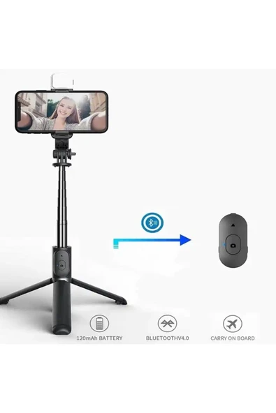 Concord  N08S Bluetooth Uzaktan Kumandalı 15 Cm Işıklı Canlı Yayın Tripod Selfie Çubuğu - 4