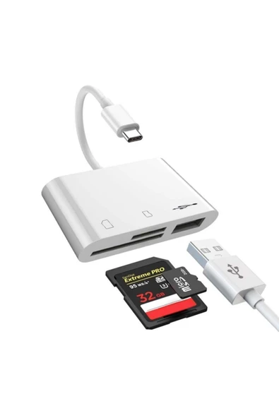 Concord  D-158 Type-c To Kart Okuyucu + Usb - 3
