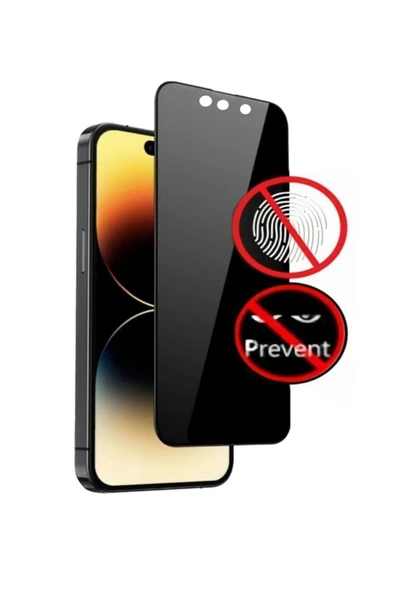 ERMER  Apple iphone 14 Hayalet Ekran Koruyucu Seramik Mat Gizli Tam Kaplayan Kırılmaz (Kamera Açık)