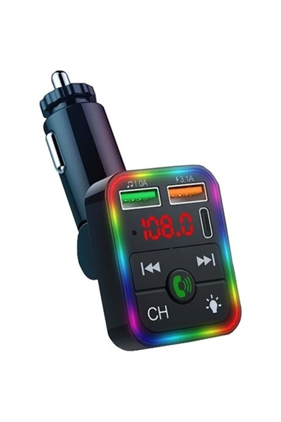 jetucuzal  Concord C-618 Bluetooth Görüşme Ve Müzik Dinleme Ekranlı Rgb Fm Transmitter Pd 3.1a Çift Usb Şarj