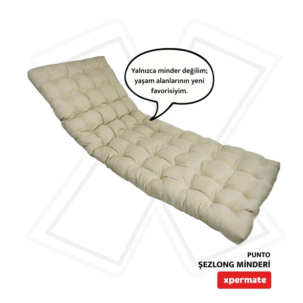 XPERMATE Şezlong Minderi PUNTO 60x180x12 cm Bej ürün görseli