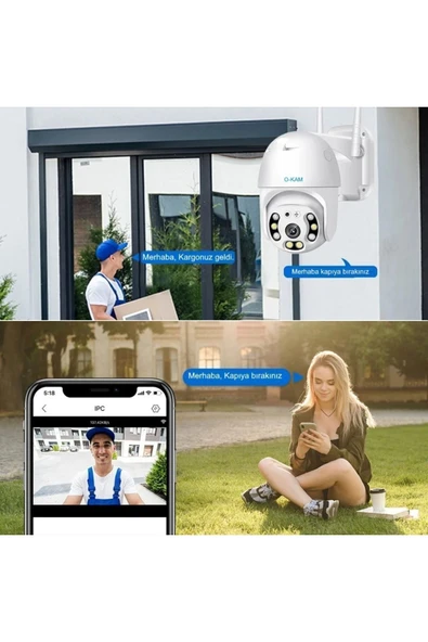 Pro 360° Görüş Hareketli Wireless Waterproof Akıllı Ip Güvenlik Kamerası (OKAM) Uygulama 3038 - 4