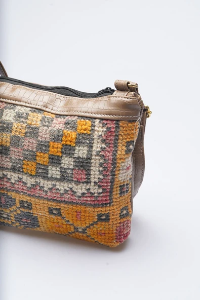 Kadın Kilim & Dokuma Desenli El Yapımı Omuz Çantası - 2