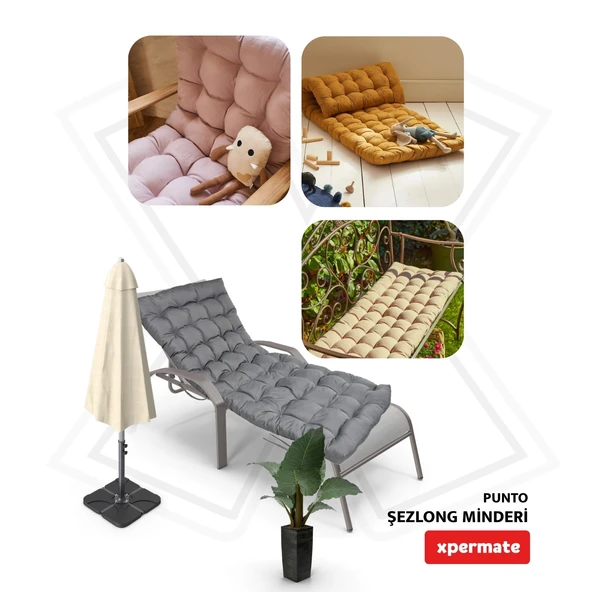 XPERMATE Şezlong Minderi PUNTO 60x180x12 cm Antrasit - Resim 4