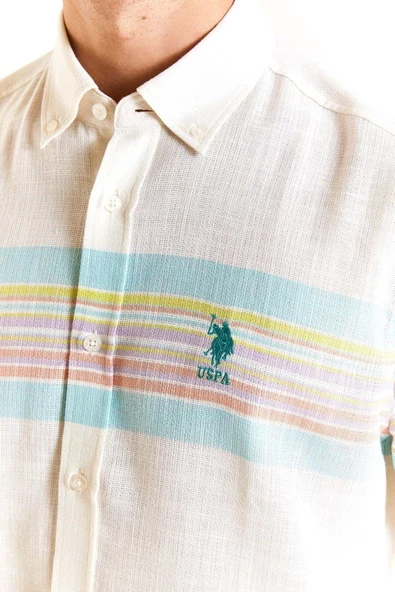 U.S. Polo Assn. Minimalist Çizgili Uzun Kol Erkek Gömlek - 2
