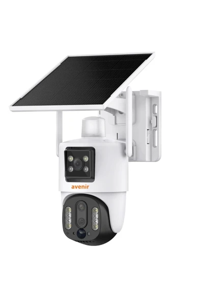 Solar Panelli Kamera Güneş Enerjili, Sım Kartlı 4g 6mp Çift Lensli 12x Optil Zoomlu