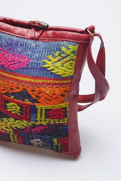Kadın Kilim & Dokuma Desenli El Yapımı Omuz Çantası - 2