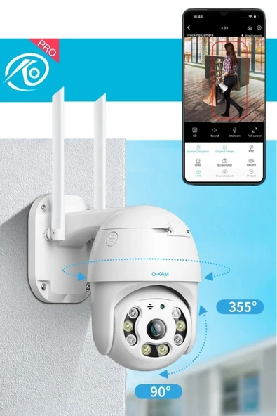 Pro 360° Görüş Hareketli Wireless Waterproof Akıllı Ip Güvenlik Kamerası (OKAM) Uygulama 3038 - 2