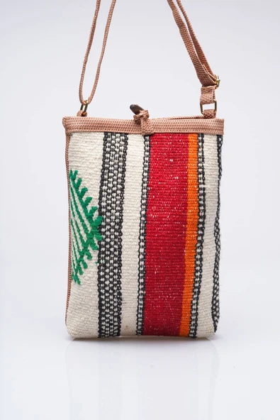 Kadın Kilim & Dokuma Desenli El Yapımı Omuz Çantası - 3