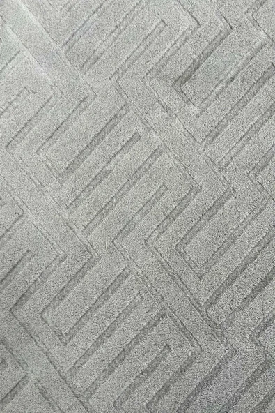 Sarar Plus Rölyef Banyo Paspas Takımı 2'li Açık Gri Kabartma Desenli Kaymaz Tabanlı (60x80 / 40x60) - 2
