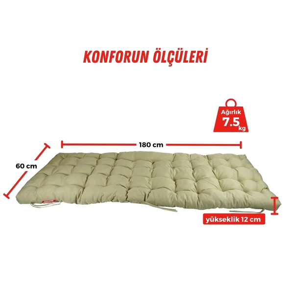 XPERMATE Şezlong Minderi PUNTO 60x180x12 cm Bej - 2
