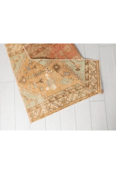 Dekoratif El Dokuma Paspas, Anadolu Paspas Halı, Vintage Kilim - 3