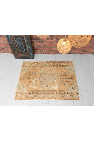 Dekoratif El Dokuma Paspas, Anadolu Paspas Halı, Vintage Kilim - 6