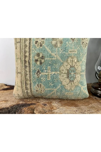 Dekoratif Kilim Kırlent Kılıfı, Vintage, El dokuma, Eski Ev Dekoru, 40x40,Decor Kilim Yastık Kılıfı - 4