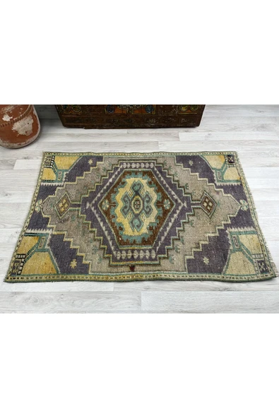 Dekoratif El Dokuma , Kilim Paspas, Anadolu Paspas Halı, Vintage Kilim - 4