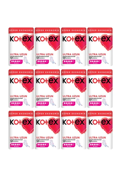 Kotex Ultra Süper Ekonomik Paket Uzun 18'li X 12 Paket