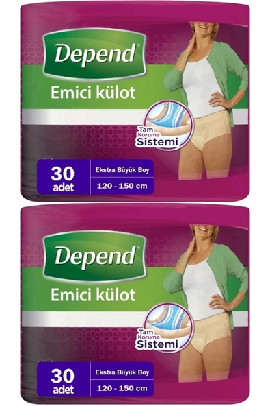 Depend Emici Külot Hasta Bezi Xl - Extra Büyük Kadın 60 Adet (2pk*30)