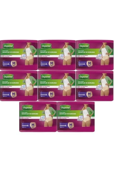 Depend STD Depend Emici Külot Hasta Bezi Medium - Orta Kadın 80 Adet (8PK*10) ( TEKLİDİR )